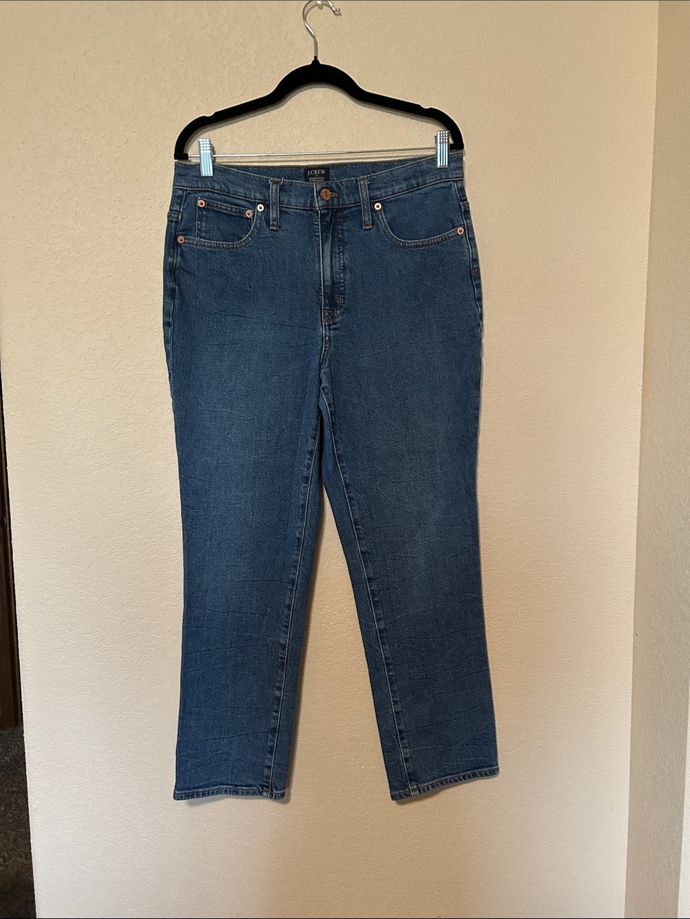 J.Crew Essential Straight Jeans Women’s Size 30 Dark Wash Denim Stretch